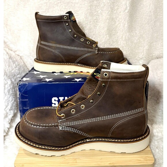 Men’s 11.5 2E Crazy Horse American Heritage Steel Toe SR Work Boots NEW main image 6
